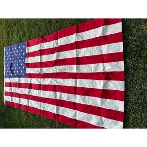 Vintage Dettras Bulldog USA American Flag 50 Star 4.9 x 9.5 ft Red White Blue